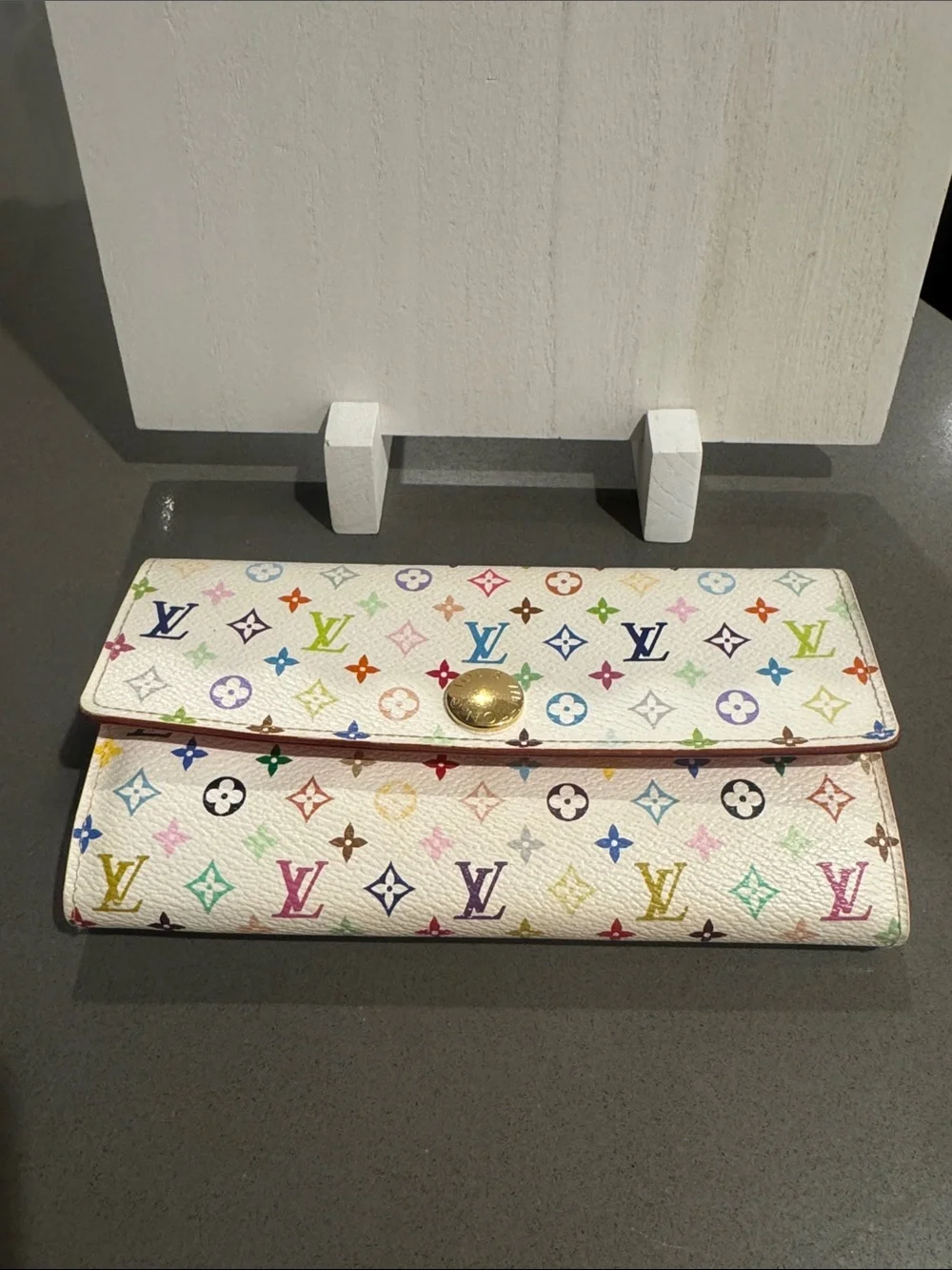 Louis Vuitton Authentic Monogram Takashi Murakami Multicolor Monogram  Wallet.